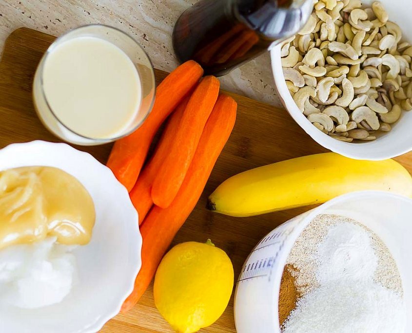 veganiska morku bananu duona su kremu receptas
